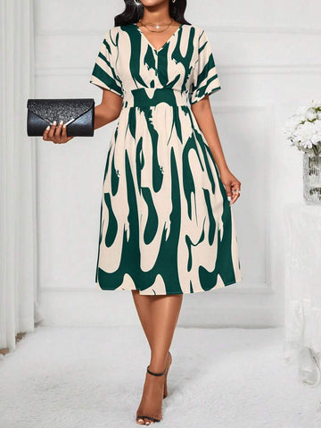 Coria Modern Artistic Print A-Line Dress – Stylish & Flowy