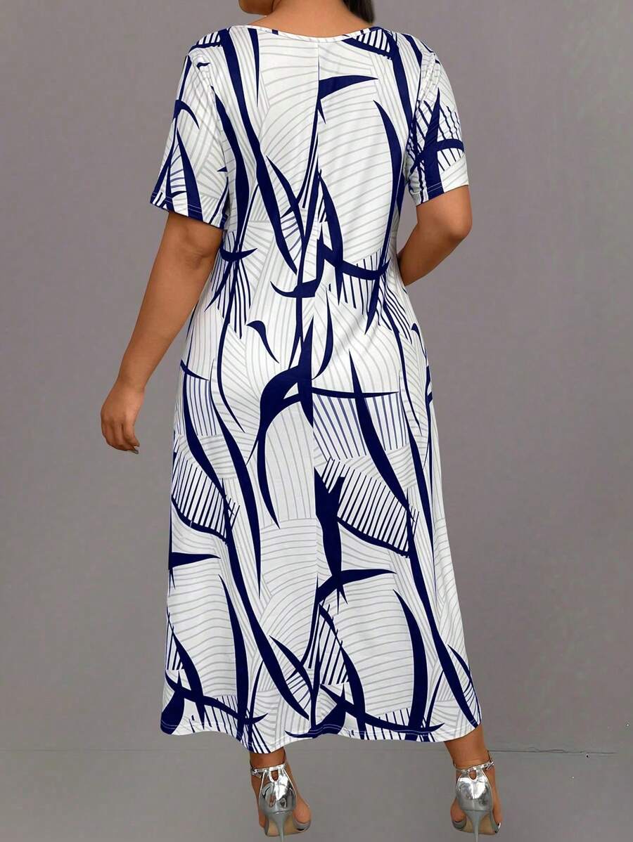 Coria Women's casual midi dress with a modern abstract print