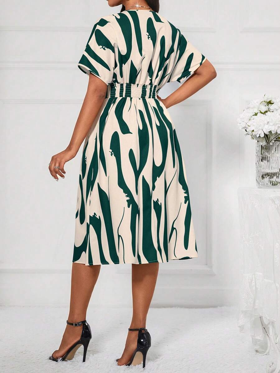 Coria Modern Artistic Print A-Line Dress – Stylish & Flowy